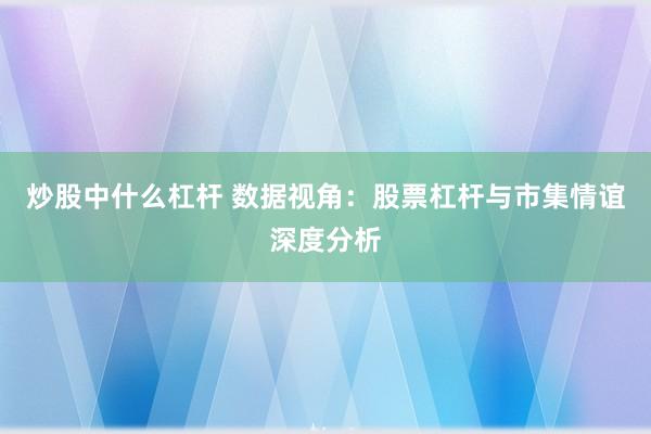 炒股中什么杠杆 数据视角：股票杠杆与市集情谊深度分析
