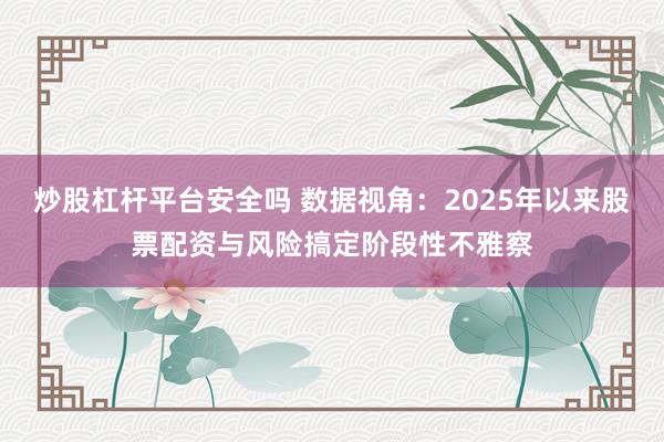 炒股杠杆平台安全吗 数据视角：2025年以来股票配资与风险搞定阶段性不雅察